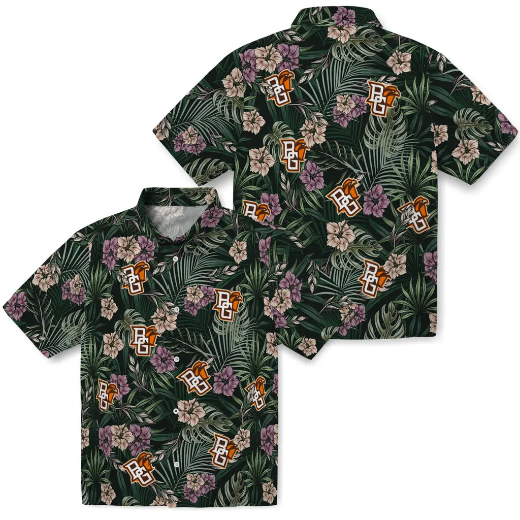 Bowling Green Falcons Hawaiian Shirt - Hibiscus Leaves Pattern | Moonbestprint