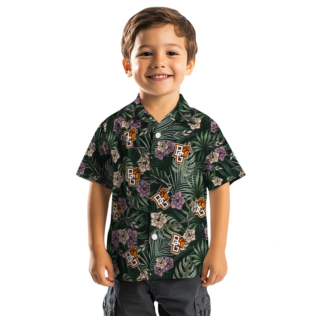 Bowling Green Falcons Hawaiian Shirt - Hibiscus Leaves Pattern | Moonbestprint