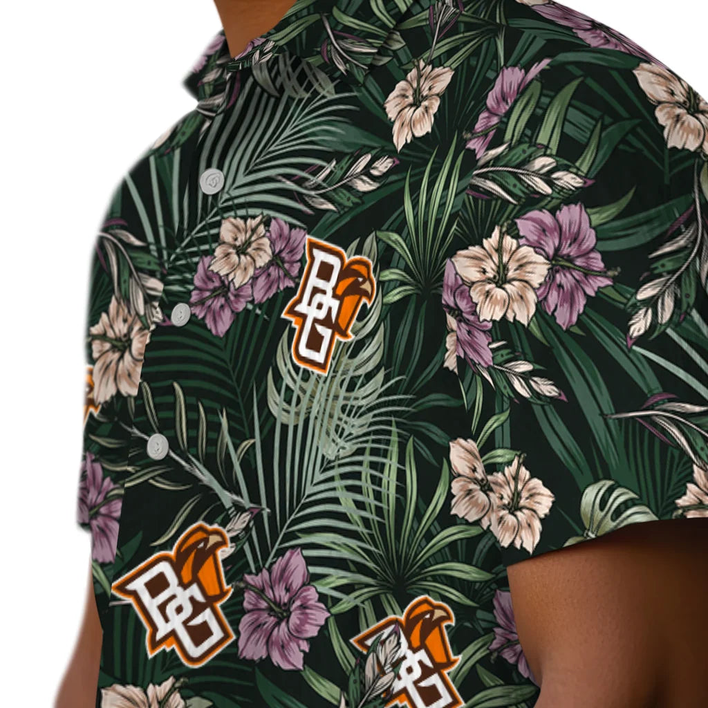 Bowling Green Falcons Hawaiian Shirt - Hibiscus Leaves Pattern | Moonbestprint