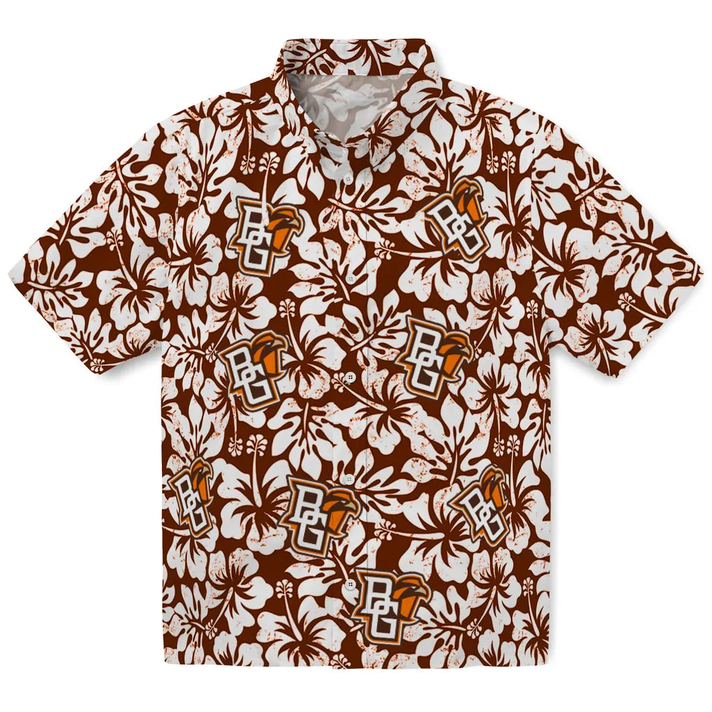 Bowling Green Falcons Hawaiian Shirt - Hibiscus Motif | Moonbestprint
