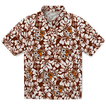 Bowling Green Falcons Hawaiian Shirt - Hibiscus Motif | Moonbestprint