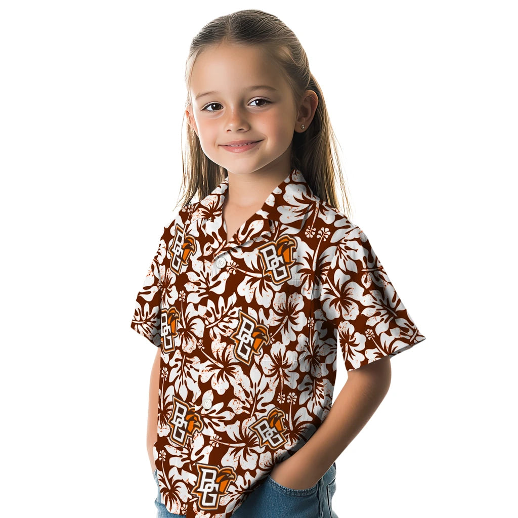 Bowling Green Falcons Hawaiian Shirt - Hibiscus Motif | Moonbestprint