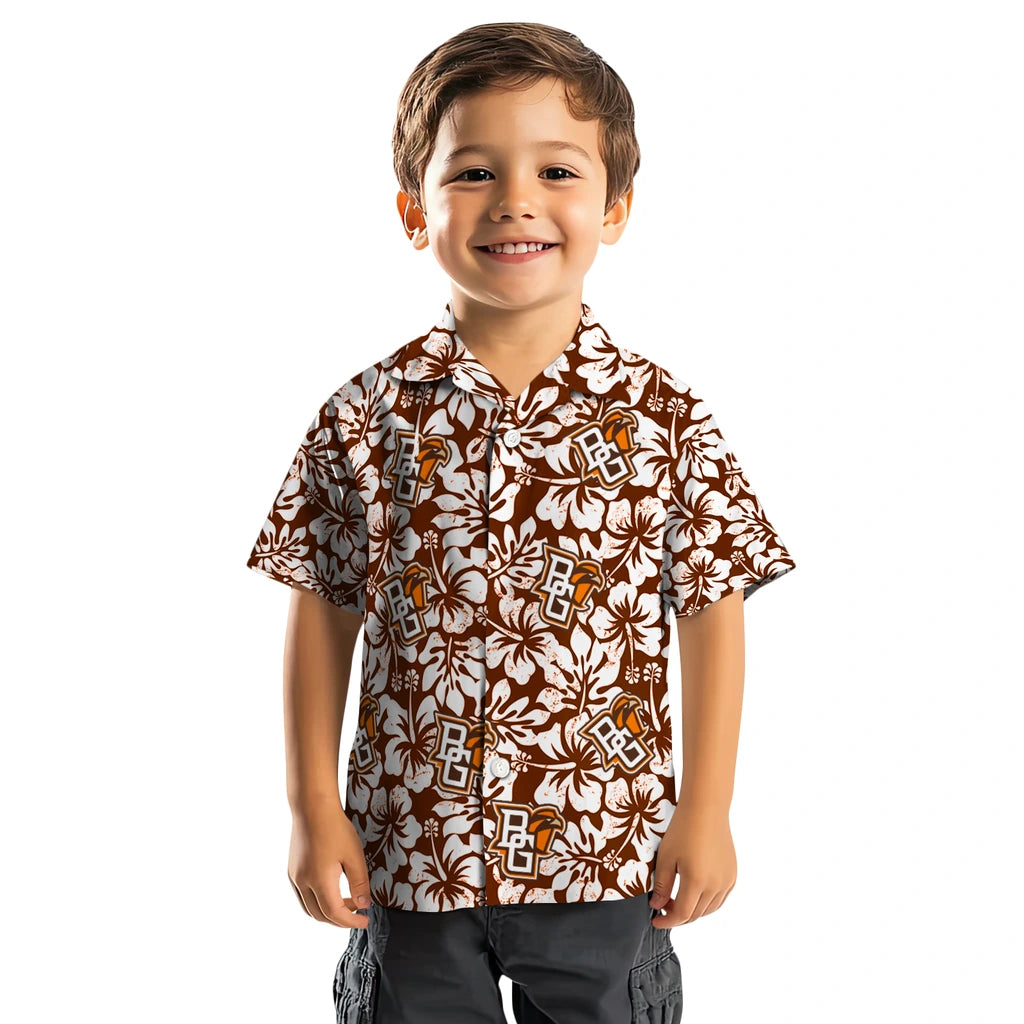 Bowling Green Falcons Hawaiian Shirt - Hibiscus Motif | Moonbestprint