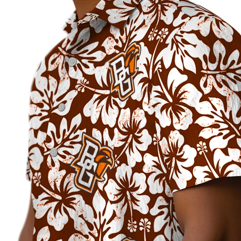 Bowling Green Falcons Hawaiian Shirt - Hibiscus Motif | Moonbestprint