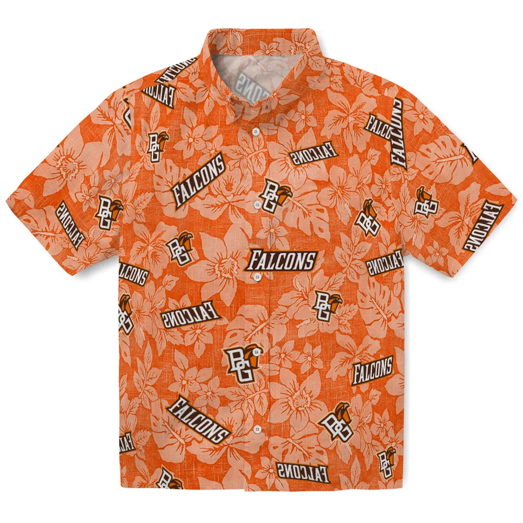 Bowling Green Falcons Hawaiian Shirt - Hibiscus Oasis | Moonbestprint