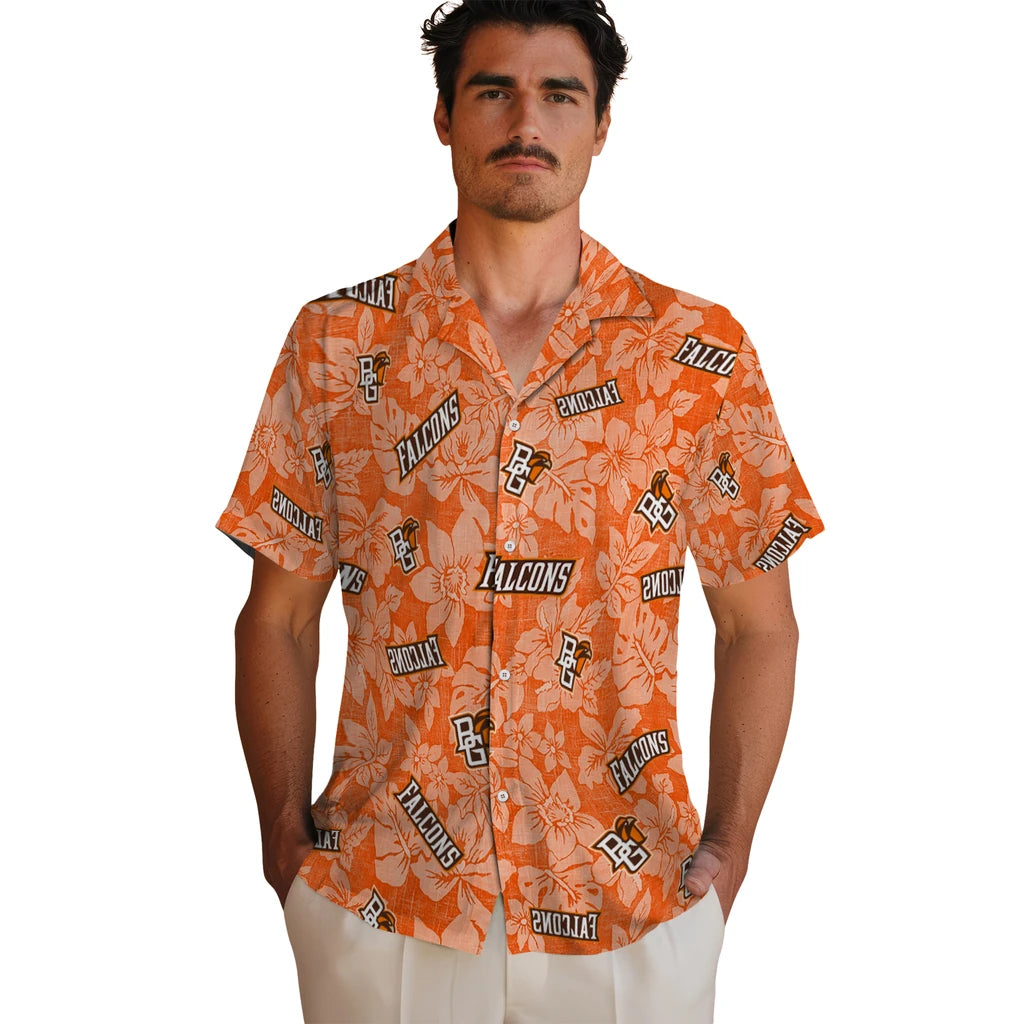 Bowling Green Falcons Hawaiian Shirt - Hibiscus Oasis | Moonbestprint