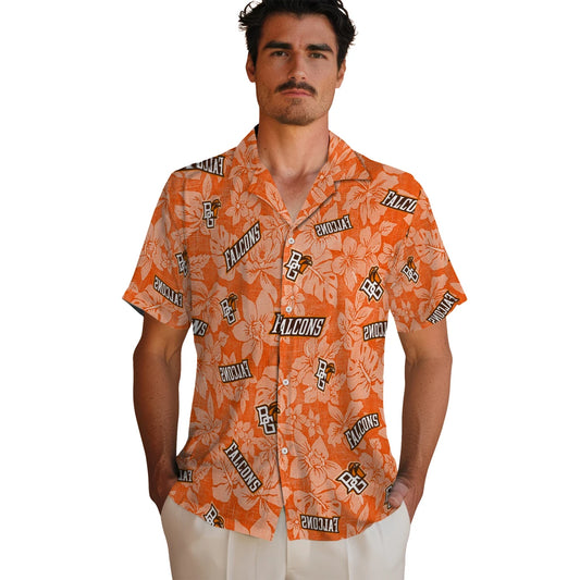 Bowling Green Falcons Hawaiian Shirt - Hibiscus Oasis | Moonbestprint