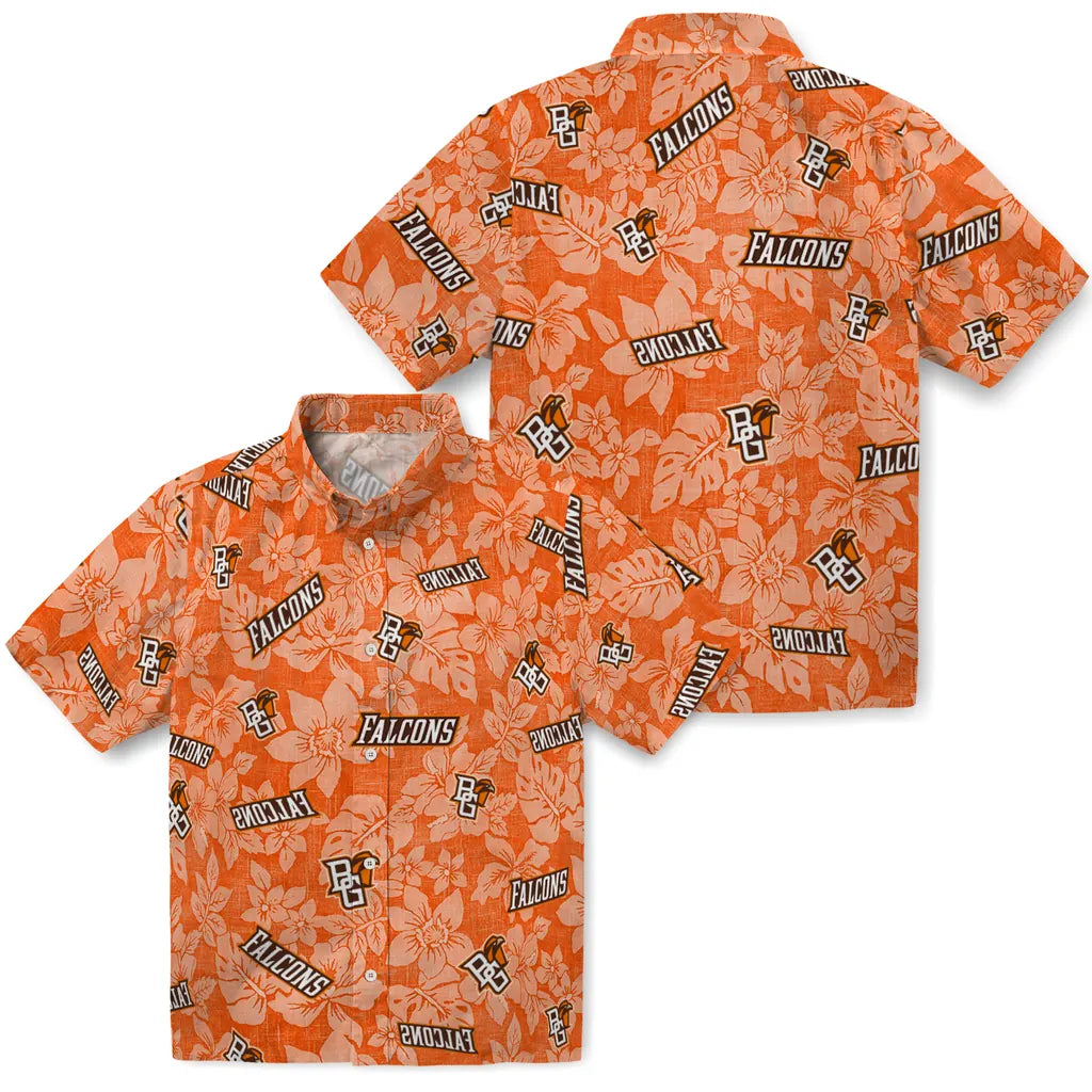 Bowling Green Falcons Hawaiian Shirt - Hibiscus Oasis | Moonbestprint