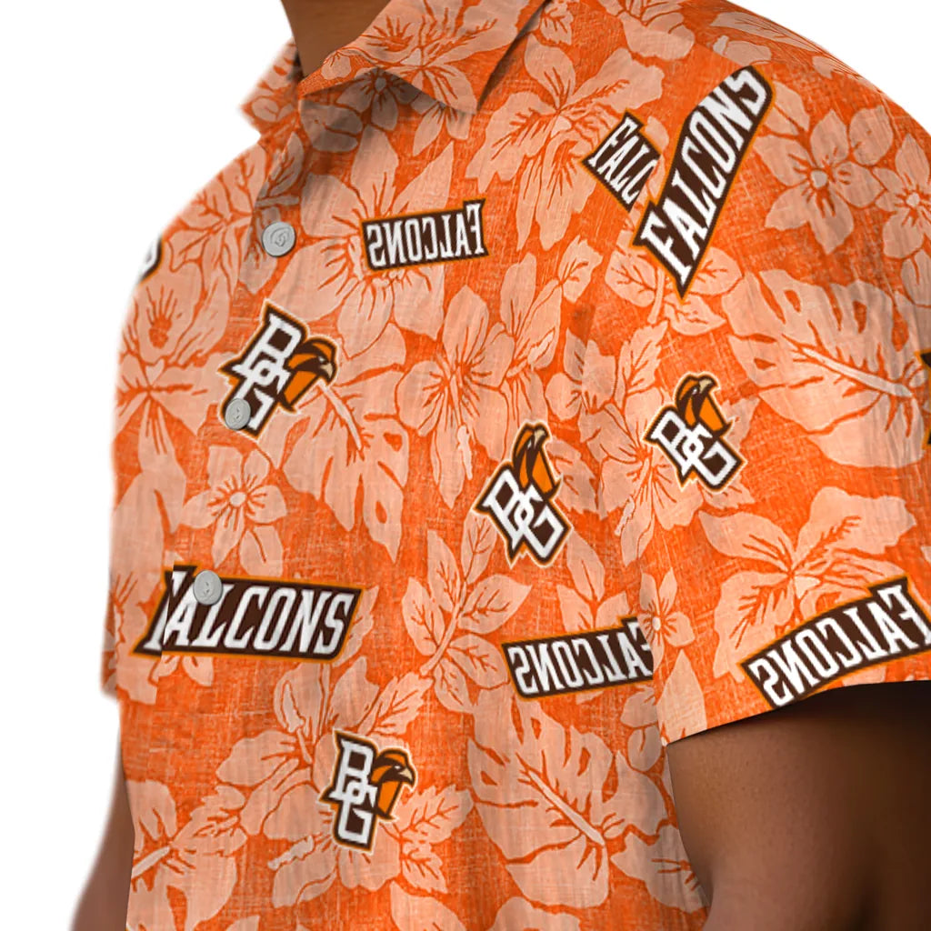 Bowling Green Falcons Hawaiian Shirt - Hibiscus Oasis | Moonbestprint