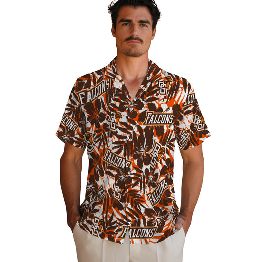 Bowling Green Falcons Hawaiian Shirt - Hibiscus Overlay | Moonbestprint
