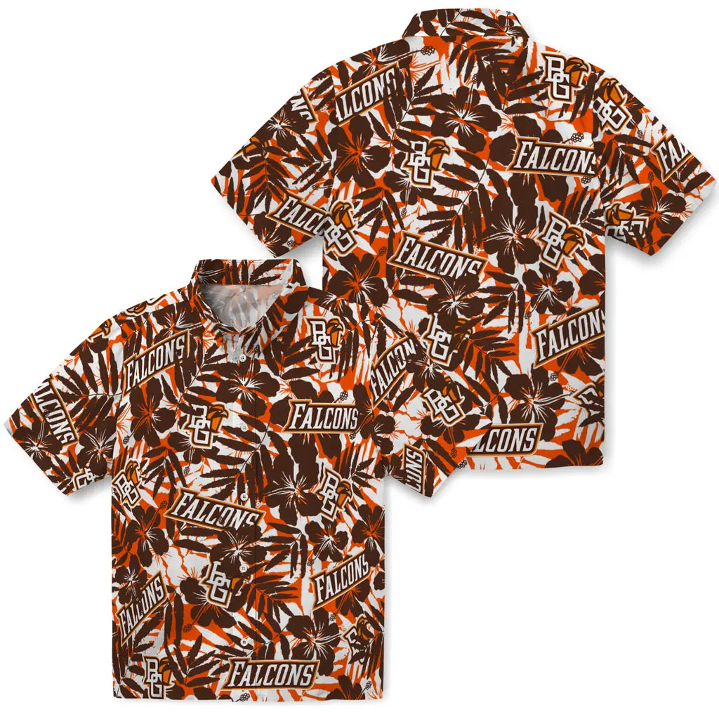 Bowling Green Falcons Hawaiian Shirt - Hibiscus Overlay | Moonbestprint