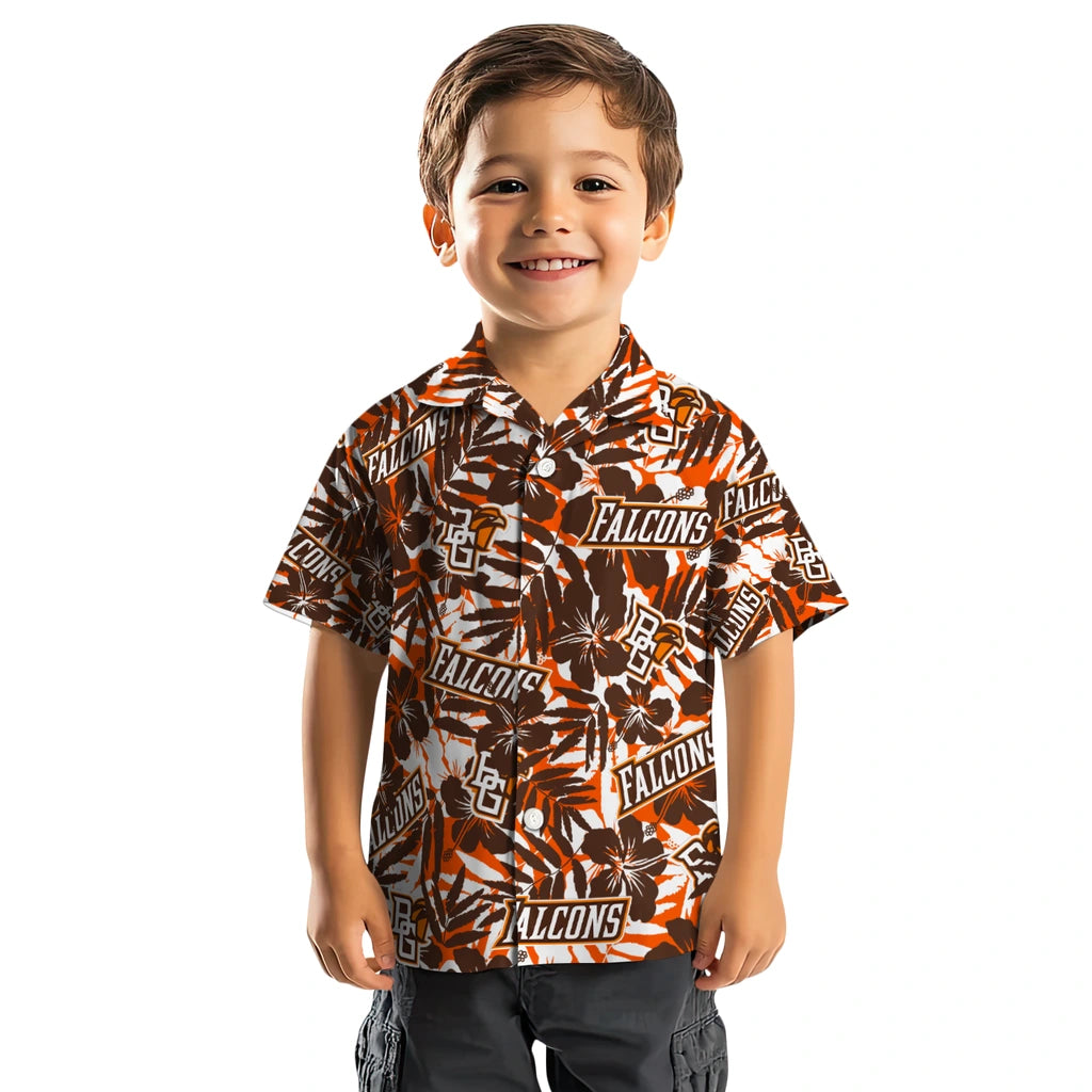 Bowling Green Falcons Hawaiian Shirt - Hibiscus Overlay | Moonbestprint