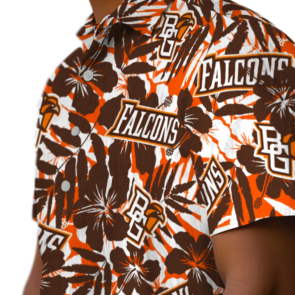 Bowling Green Falcons Hawaiian Shirt - Hibiscus Overlay | Moonbestprint