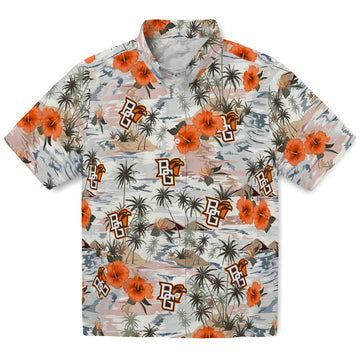 Bowling Green Falcons Hawaiian Shirt - Hibiscus Seaside | Moonbestprint