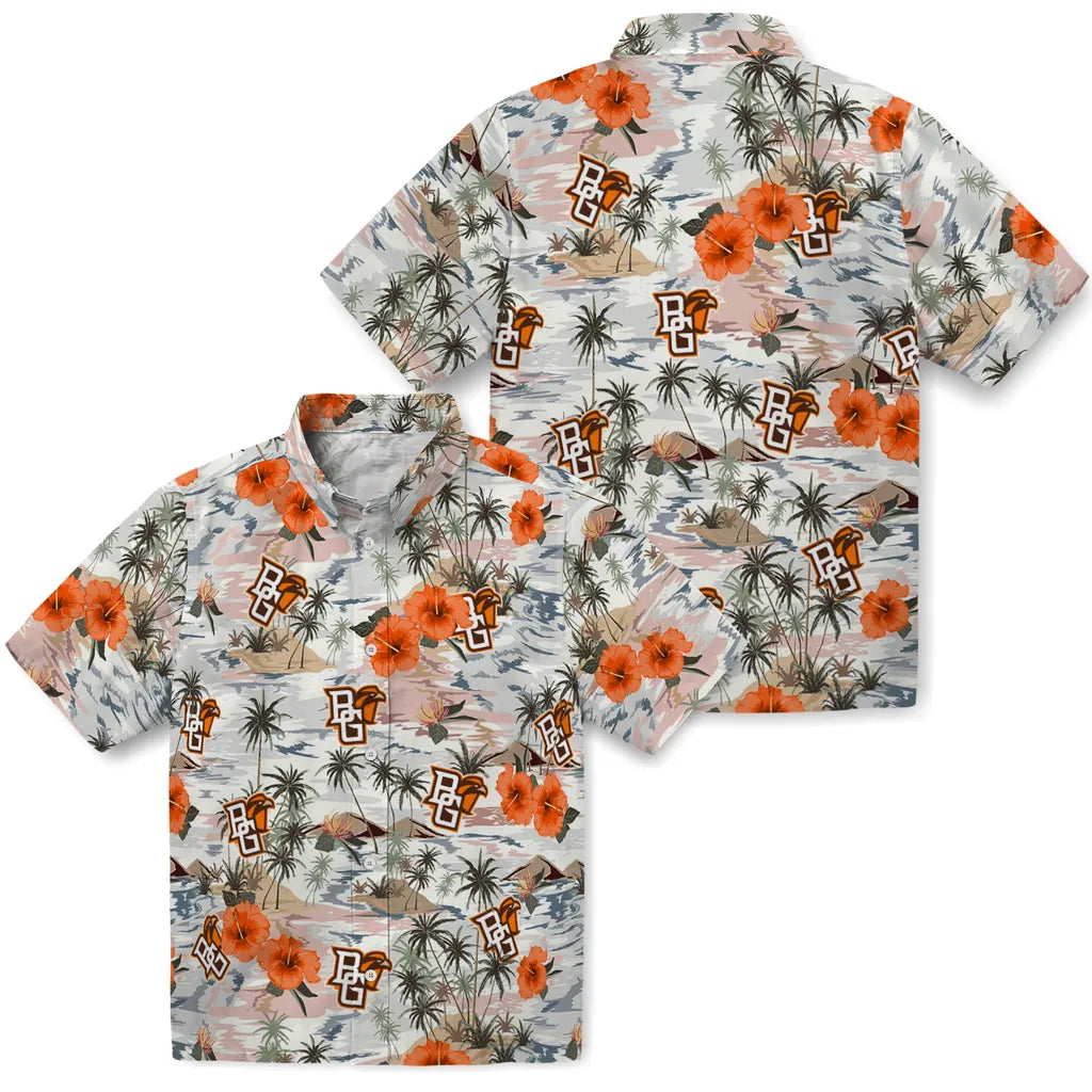 Bowling Green Falcons Hawaiian Shirt - Hibiscus Seaside | Moonbestprint