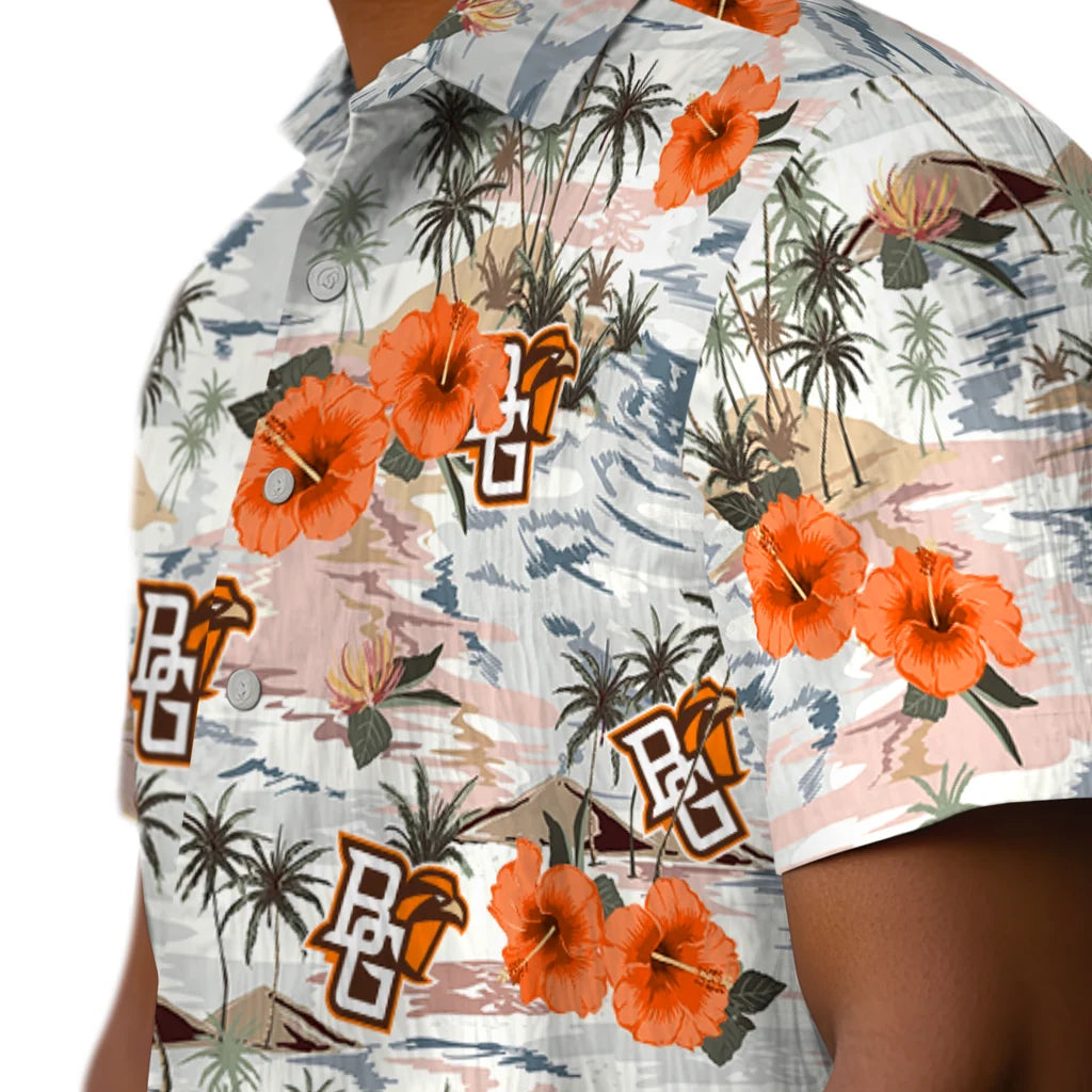 Bowling Green Falcons Hawaiian Shirt - Hibiscus Seaside | Moonbestprint