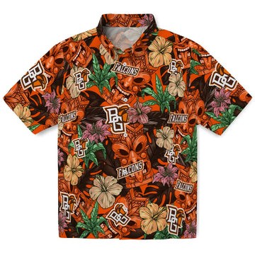 Bowling Green Falcons Hawaiian Shirt - Hibiscus Tiki Jungle | Moonbestprint