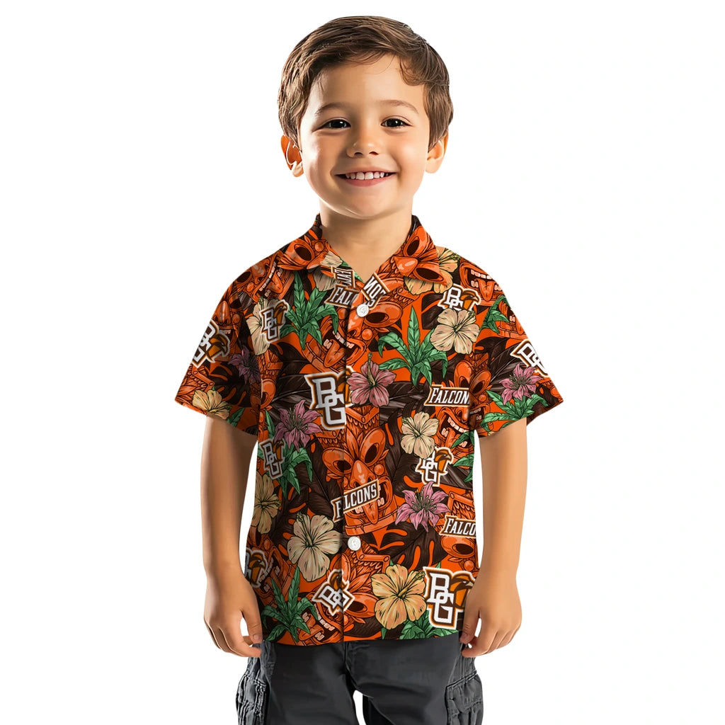Bowling Green Falcons Hawaiian Shirt - Hibiscus Tiki Jungle | Moonbestprint
