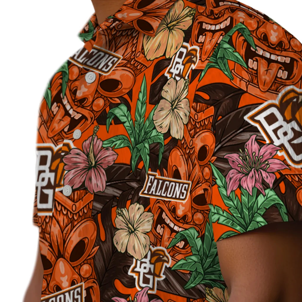 Bowling Green Falcons Hawaiian Shirt - Hibiscus Tiki Jungle | Moonbestprint