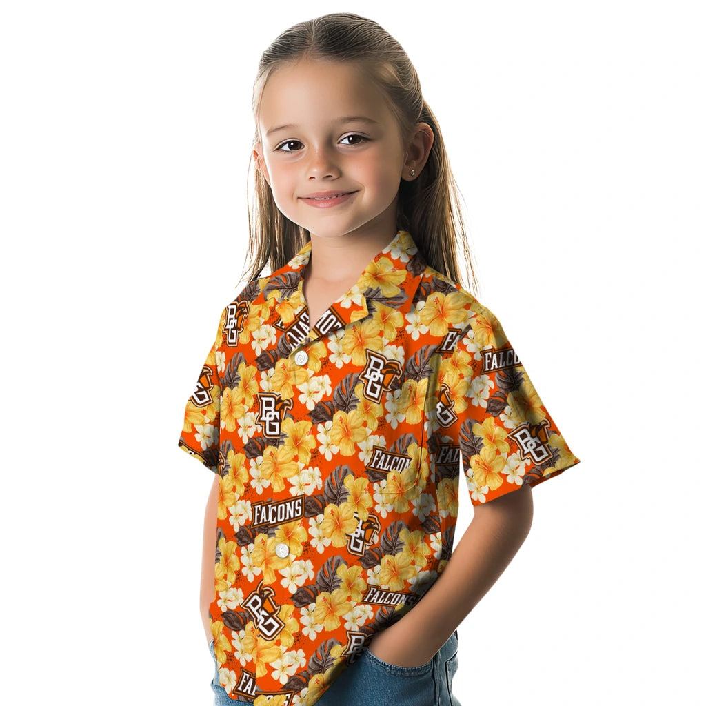 Bowling Green Falcons Hawaiian Shirt - Hibiscus Tropics | Moonbestprint
