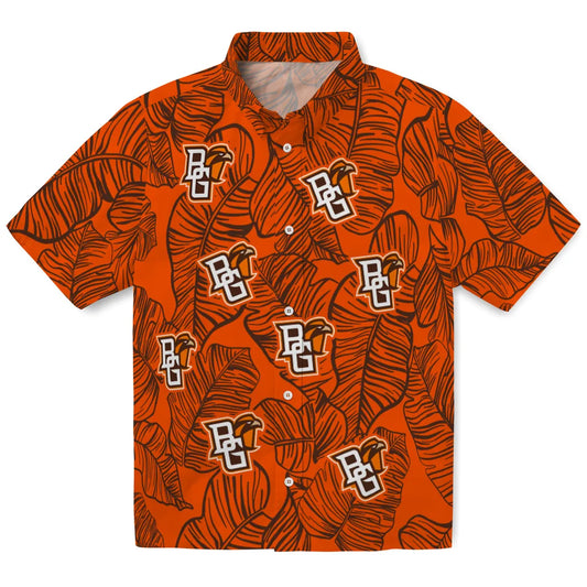 Bowling Green Falcons Hawaiian Shirt - Leaf Outline | Moonbestprint