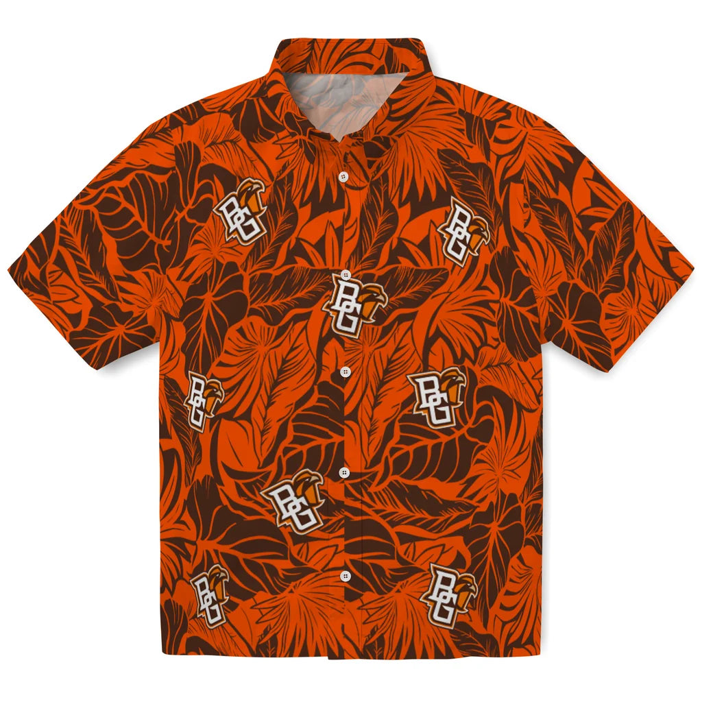 Bowling Green Falcons Hawaiian Shirt - Monstera Layer | Moonbestprint