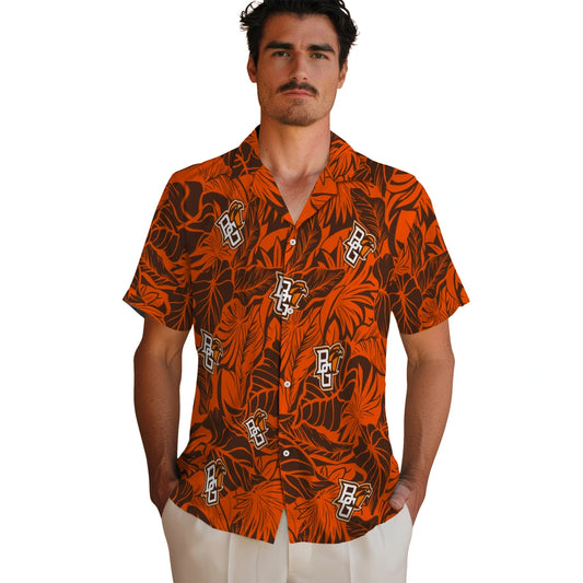 Bowling Green Falcons Hawaiian Shirt - Monstera Layer | Moonbestprint