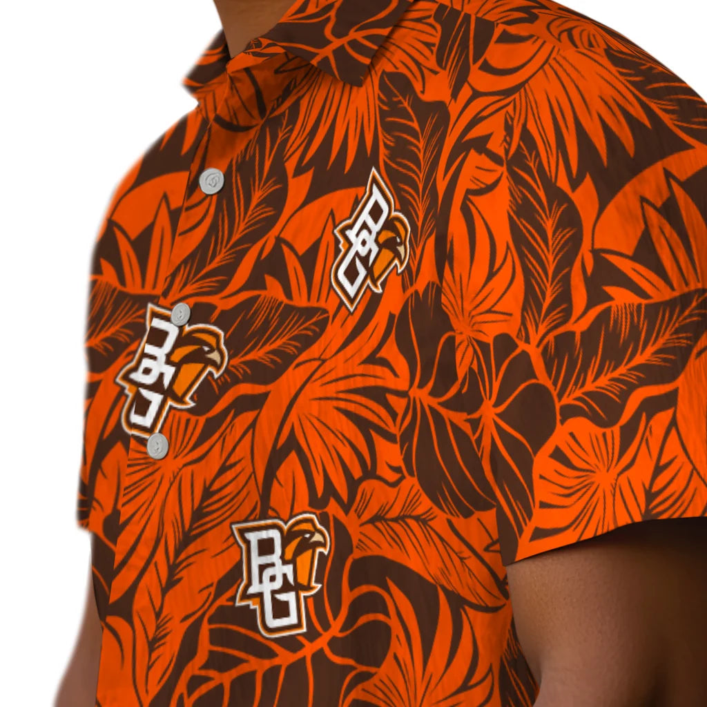 Bowling Green Falcons Hawaiian Shirt - Monstera Layer | Moonbestprint