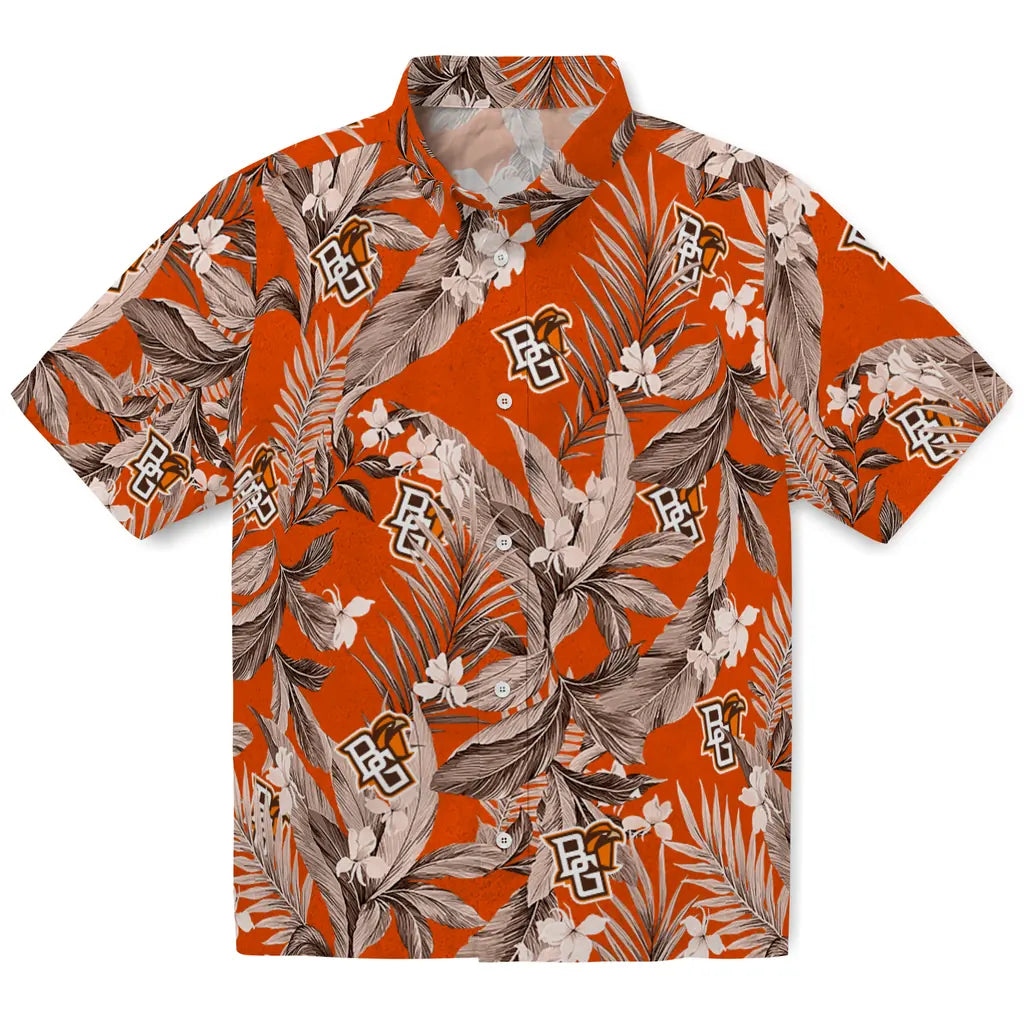 Bowling Green Falcons Hawaiian Shirt - Palm Leaves | Moonbestprint