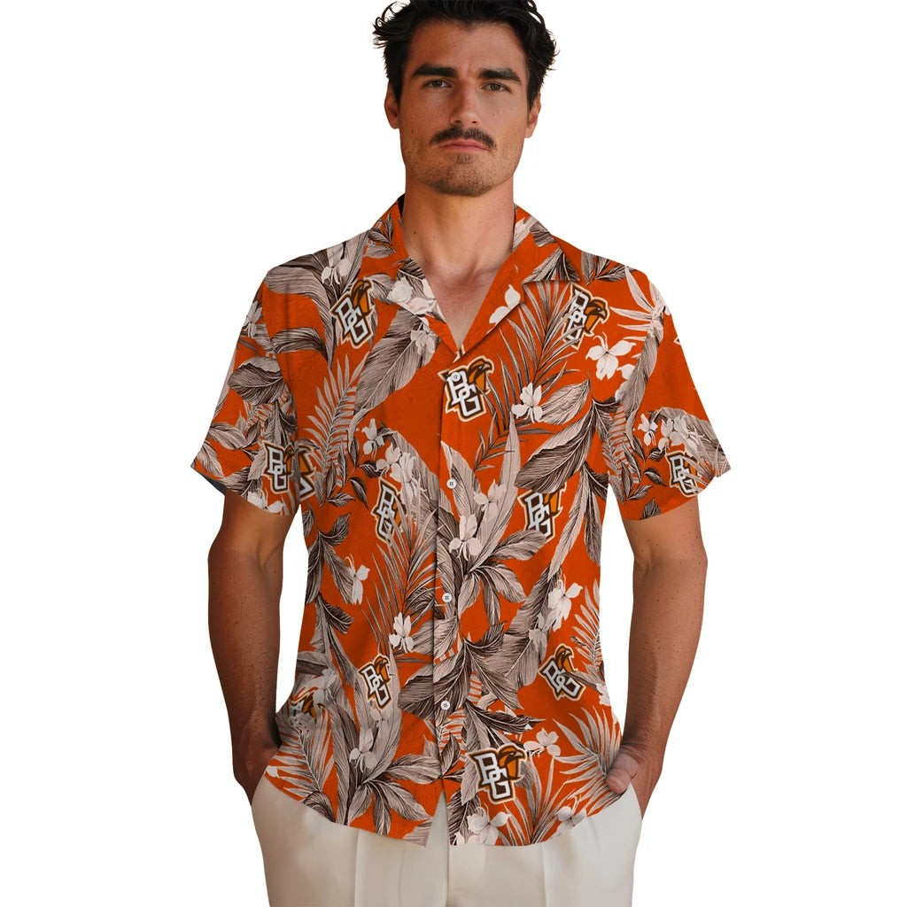Bowling Green Falcons Hawaiian Shirt - Palm Leaves | Moonbestprint