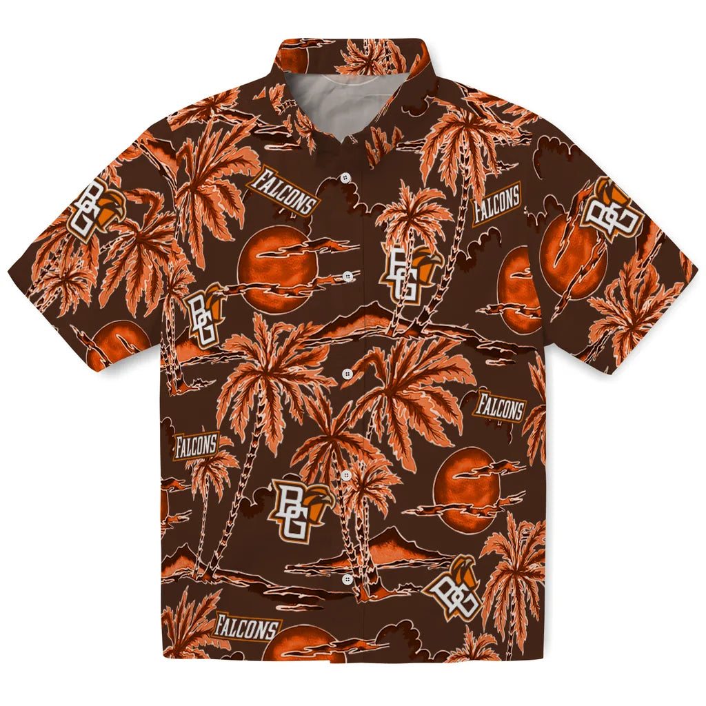 Bowling Green Falcons Hawaiian Shirt - Palm Sunset | Moonbestprint