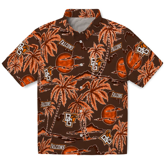 Bowling Green Falcons Hawaiian Shirt - Palm Sunset | Moonbestprint