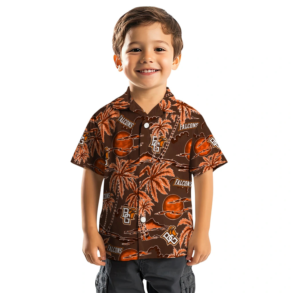 Bowling Green Falcons Hawaiian Shirt - Palm Sunset | Moonbestprint