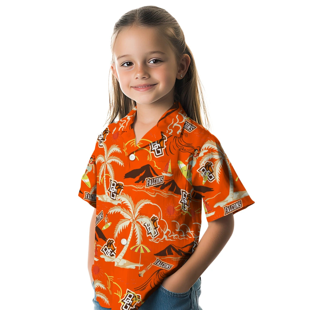 Bowling Green Falcons Hawaiian Shirt - Palm Tree Island | Moonbestprint