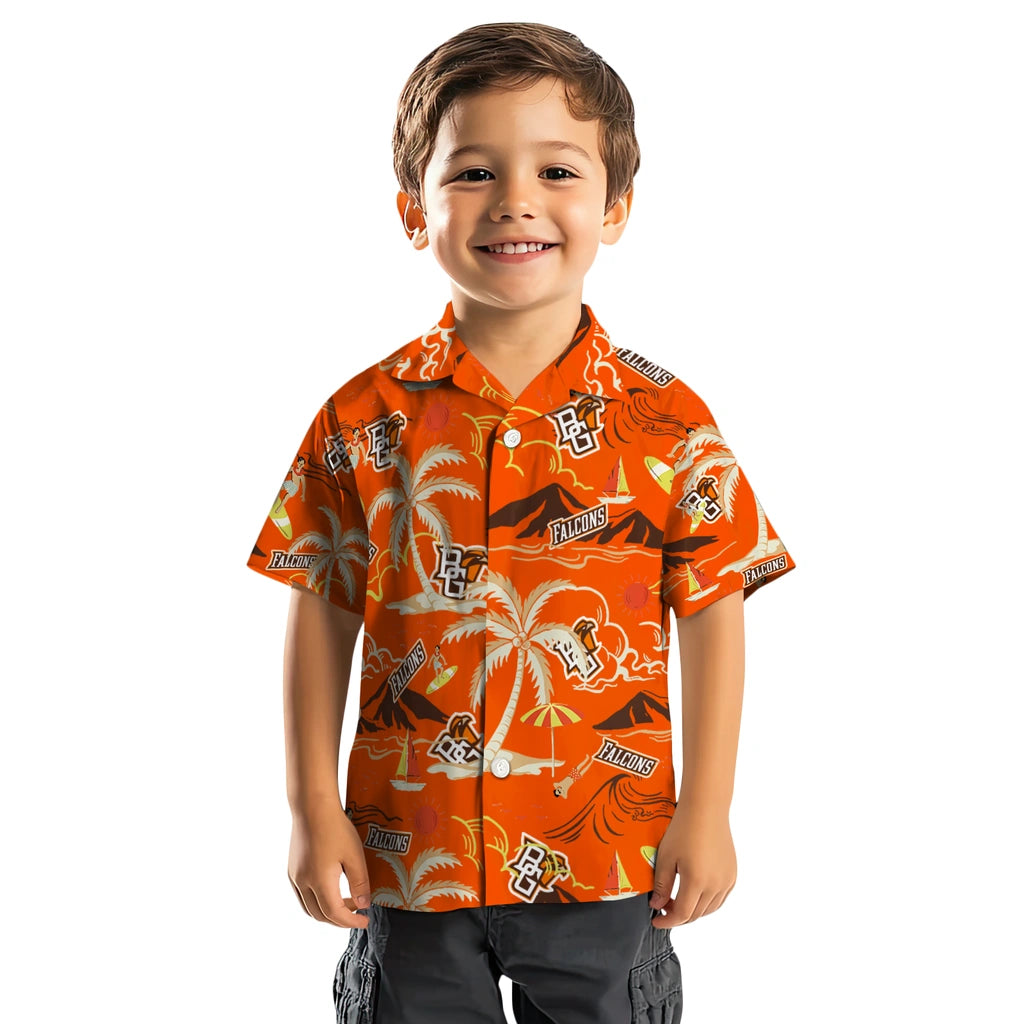 Bowling Green Falcons Hawaiian Shirt - Palm Tree Island | Moonbestprint