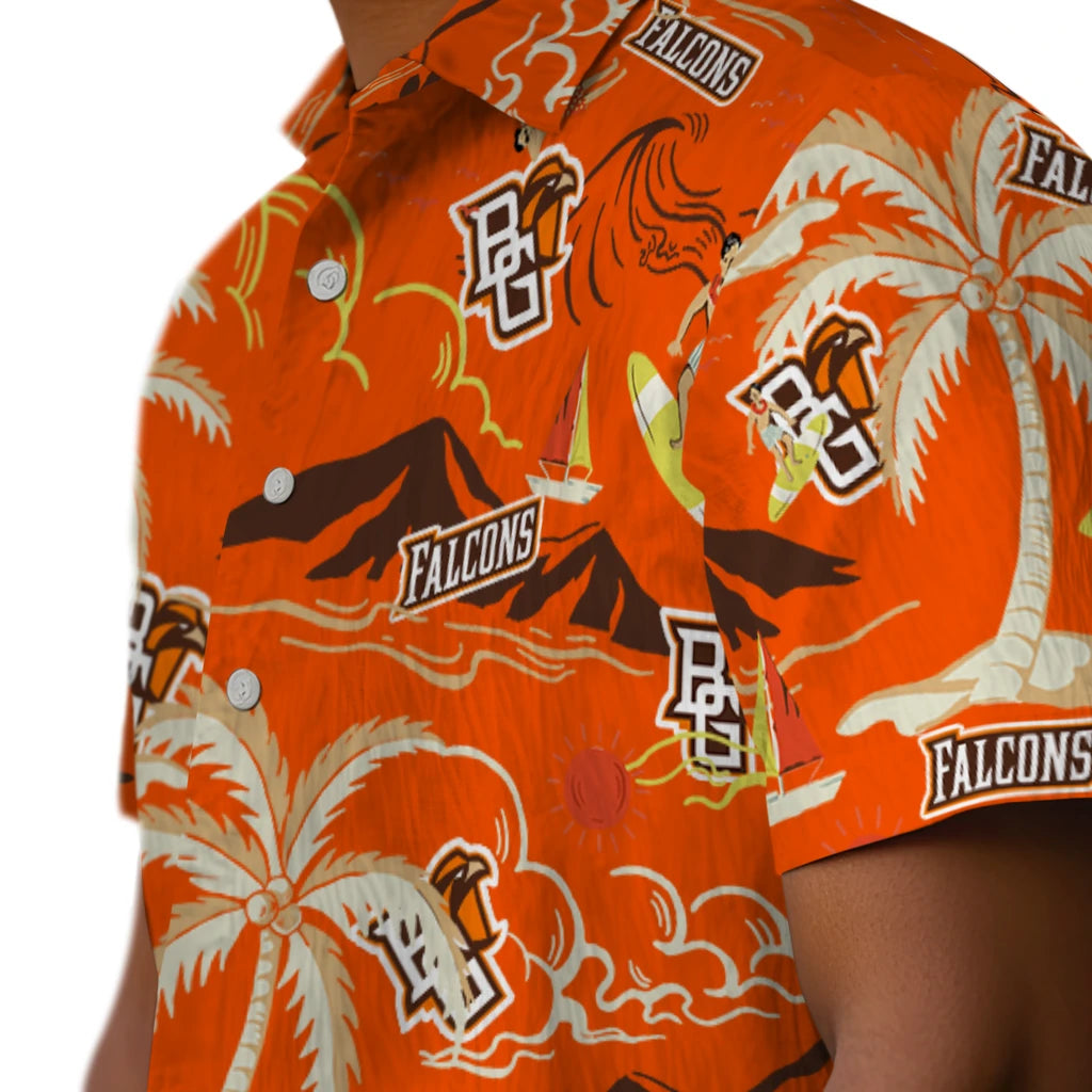 Bowling Green Falcons Hawaiian Shirt - Palm Tree Island | Moonbestprint