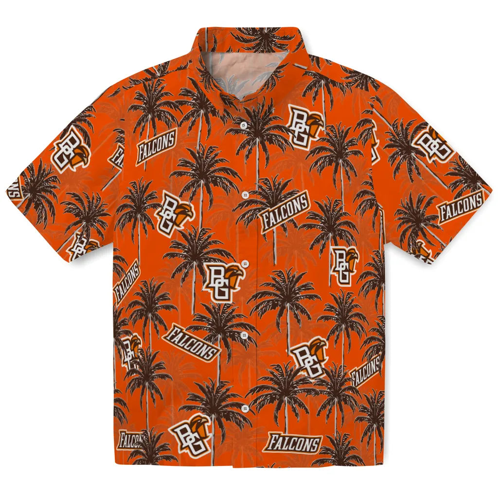 Bowling Green Falcons Hawaiian Shirt - Palm Tree Motif | Moonbestprint