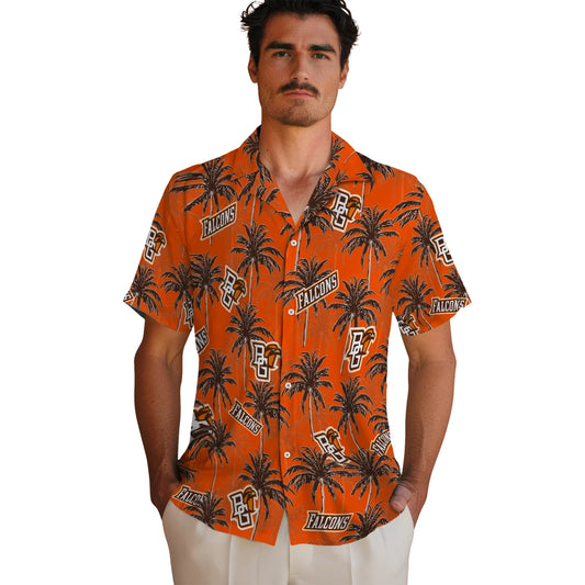 Bowling Green Falcons Hawaiian Shirt - Palm Tree Motif | Moonbestprint