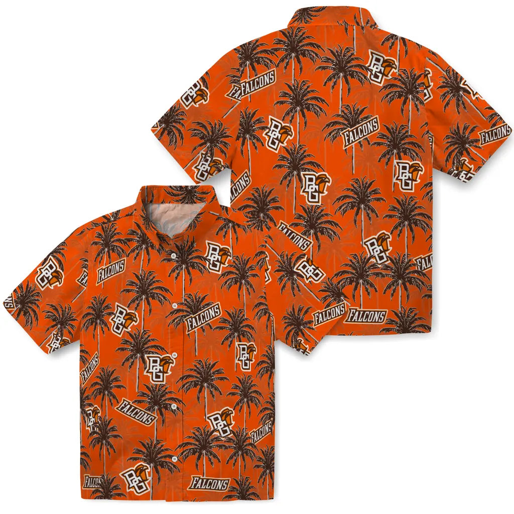 Bowling Green Falcons Hawaiian Shirt - Palm Tree Motif | Moonbestprint