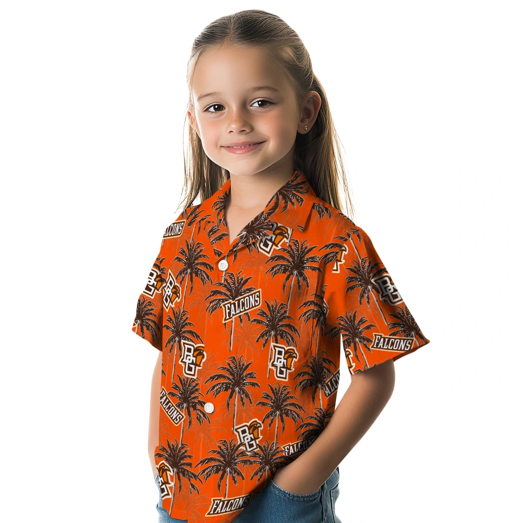 Bowling Green Falcons Hawaiian Shirt - Palm Tree Motif | Moonbestprint