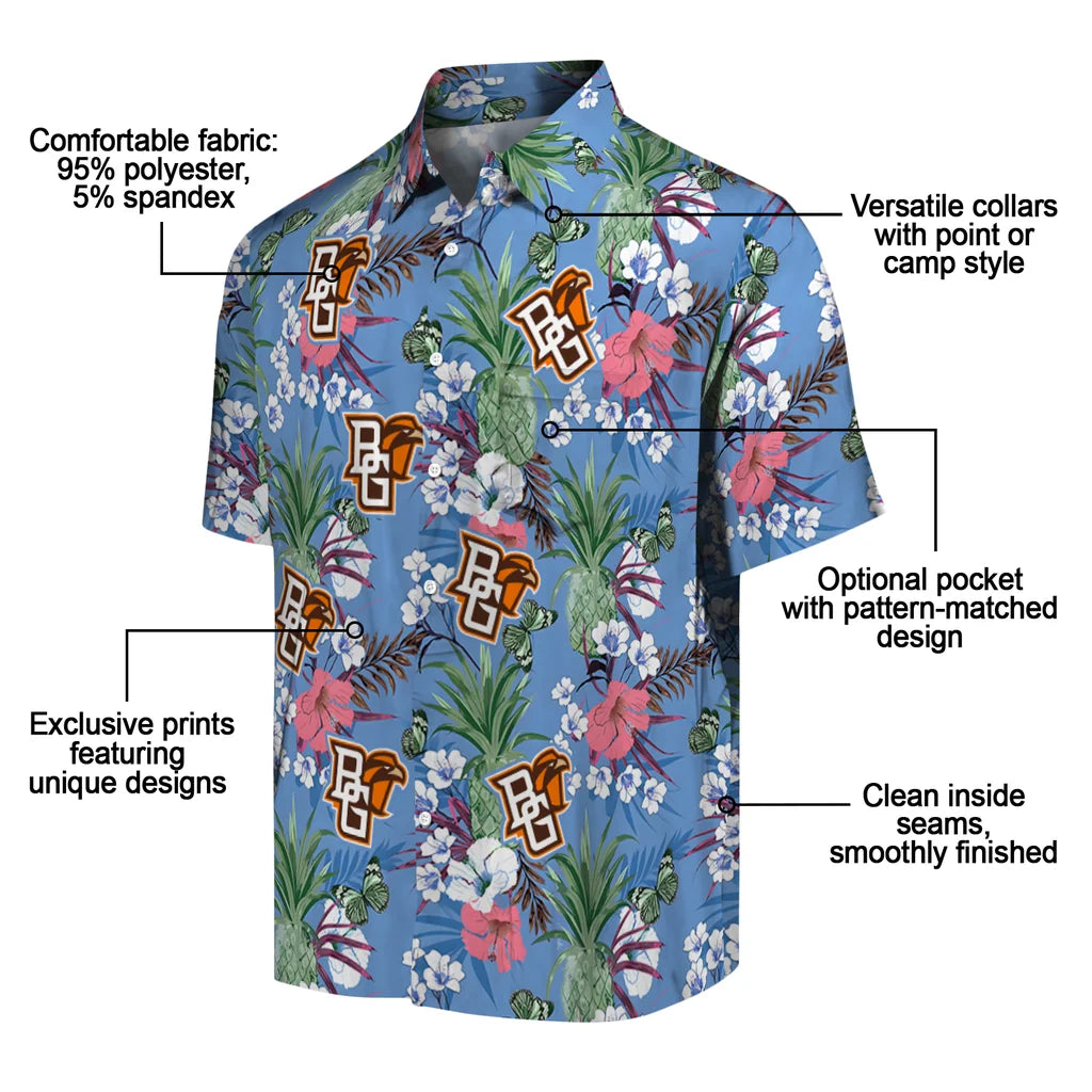 Bowling Green Falcons Hawaiian Shirt - Pineapple Bouquet | Moonbestprint