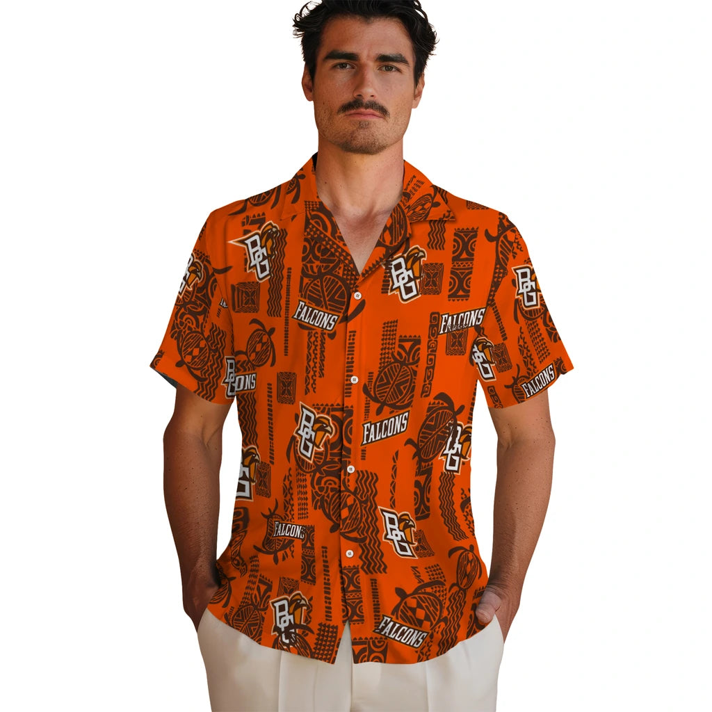 Bowling Green Falcons Hawaiian Shirt - Turtle Lines | Moonbestprint