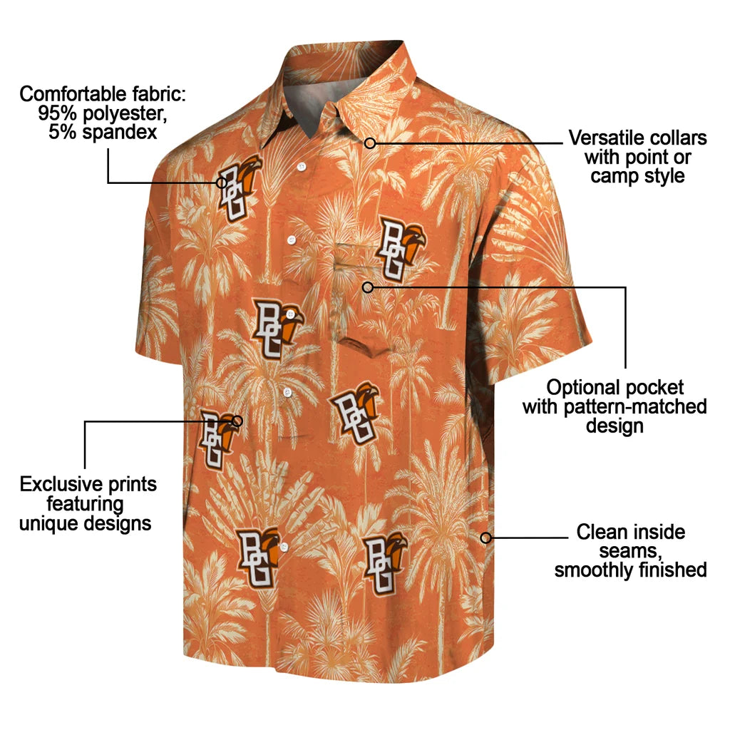 Bowling Green Falcons Hawaiian Shirt - Vintage Palm Tree | Moonbestprint