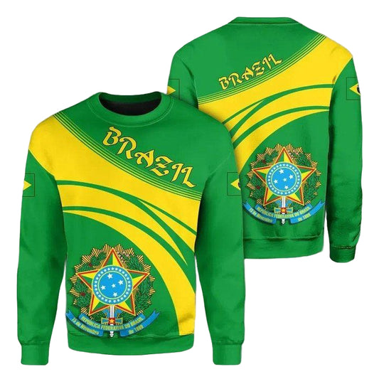 Brazil Coat Of Arms Sweater Cricket Style J5W ? Usalast