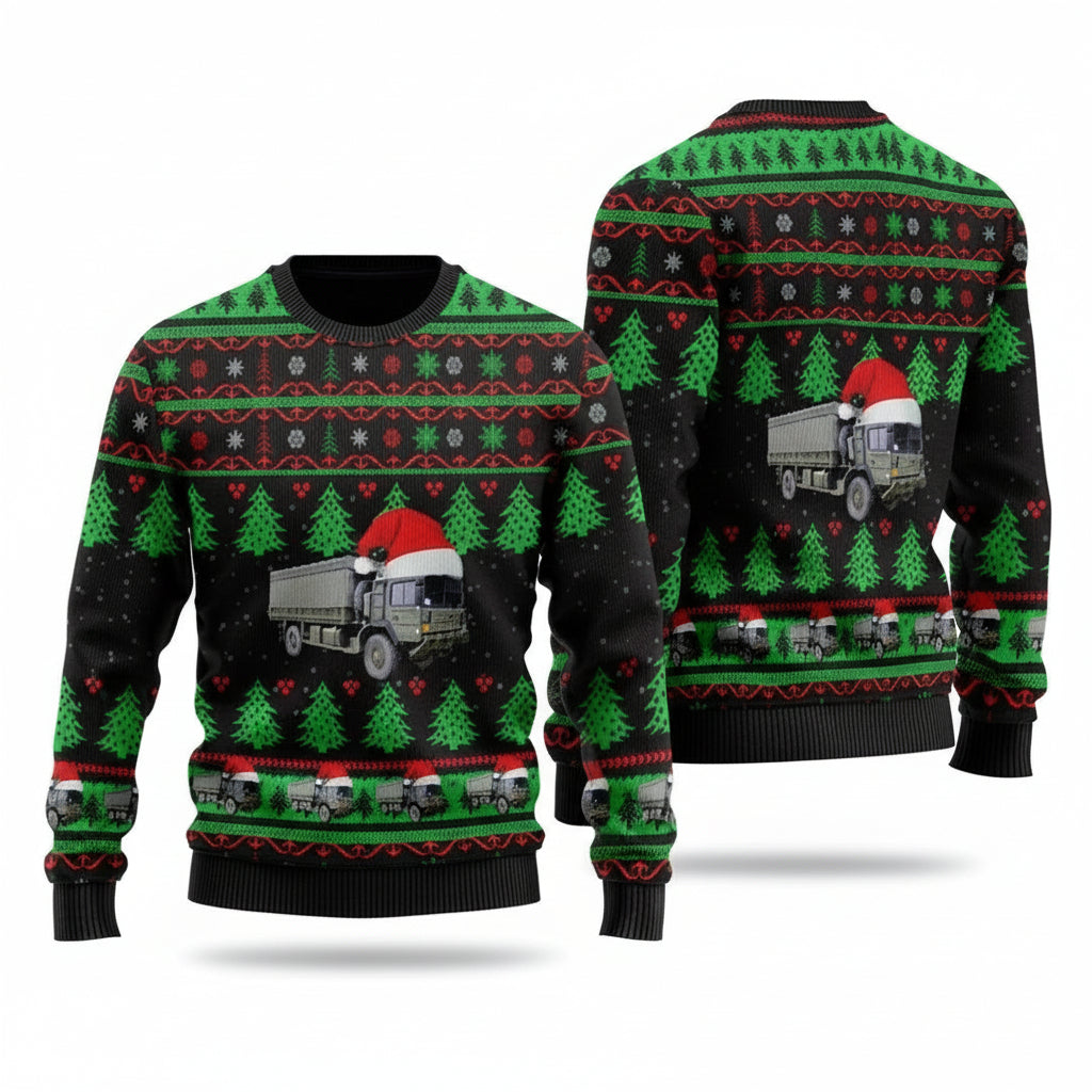 British Army MAN SV Support Vehicle Christmas Ugly Sweater ? Usalast