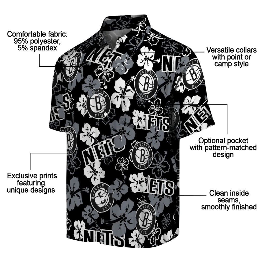 Brooklyn Nets Hibiscus Bloom Hawaiian Shirt – Moonbestprint