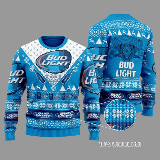 Bud Light Beer Light Blue Christmas Sweater ? Usalast