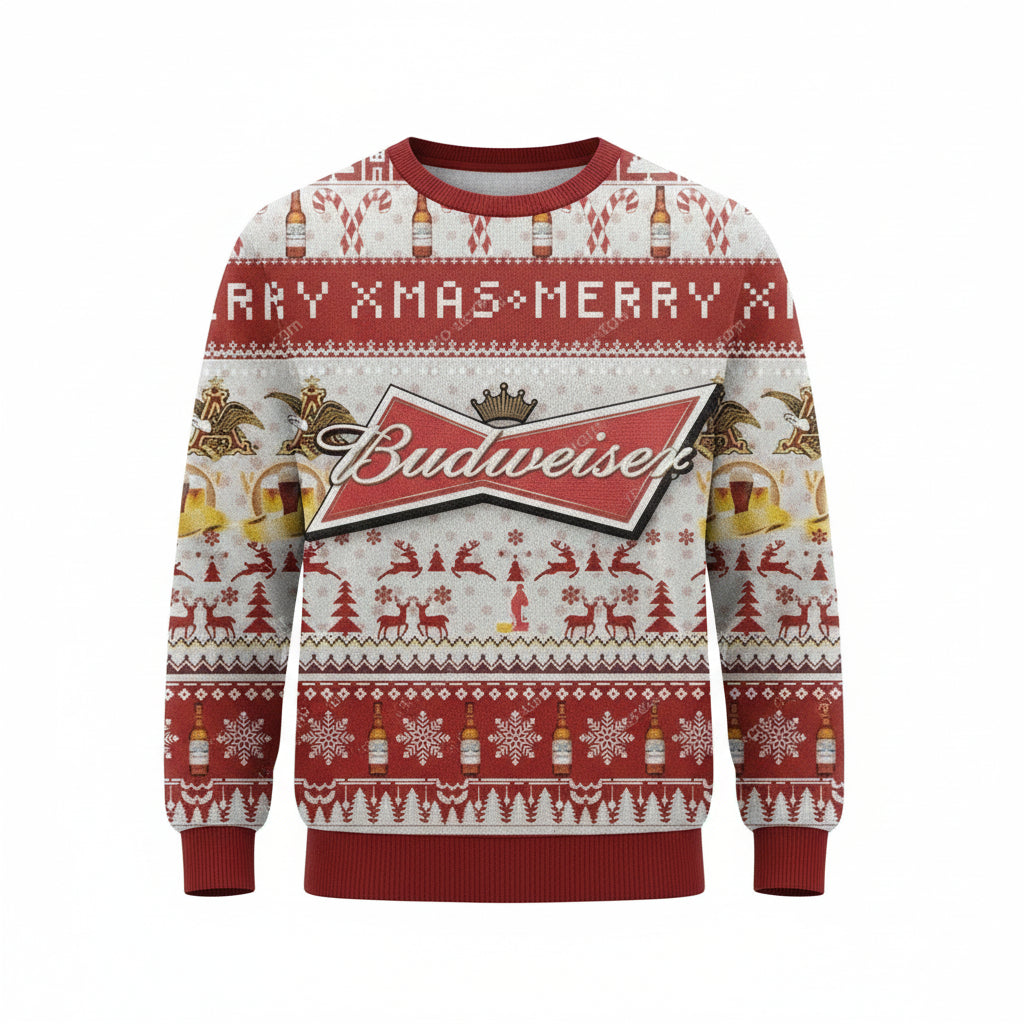 Budweiser Merry Xmas Ugly Christmas Sweater 2022 ? Usalast