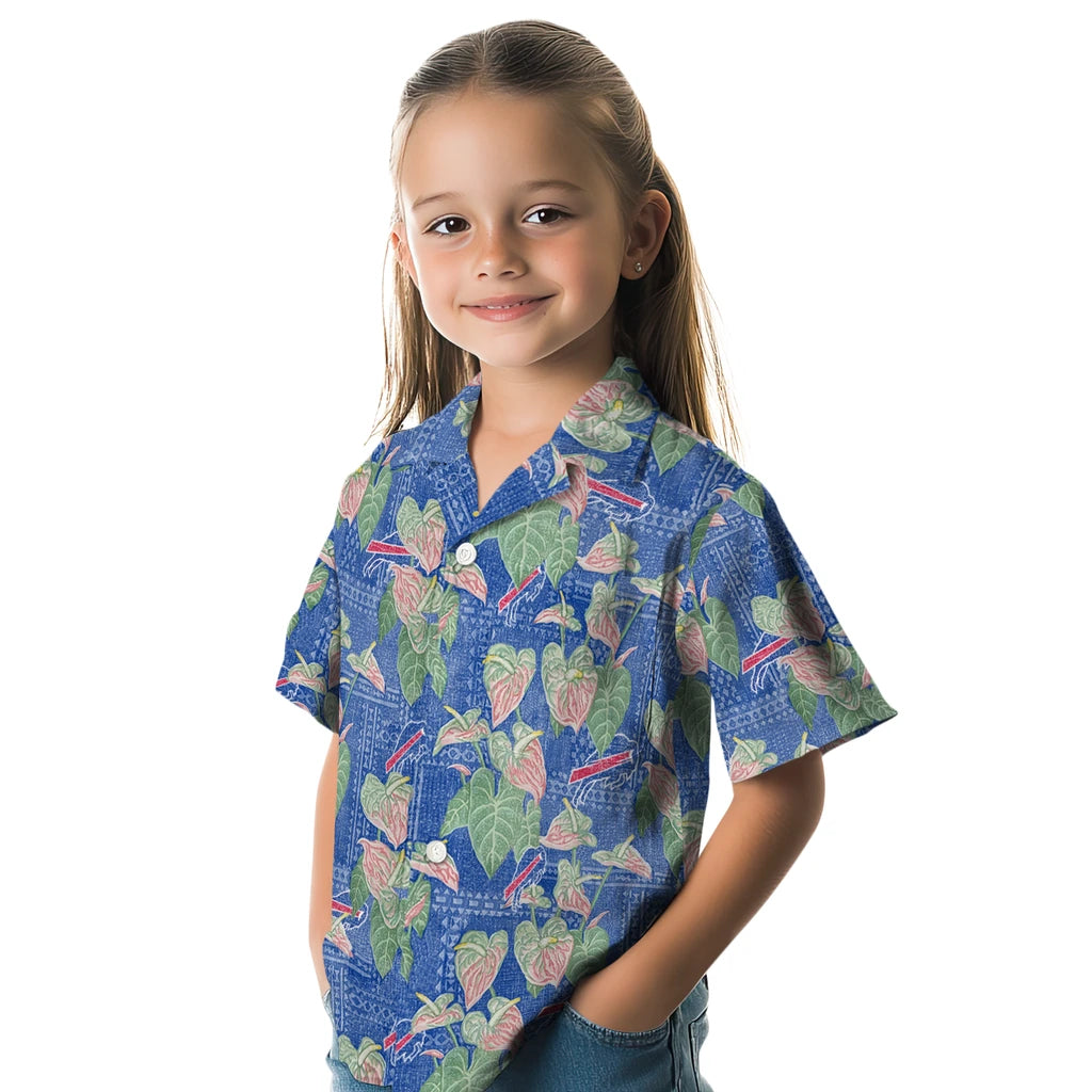 Buffalo Bills Hawaiian Shirt - Anthurium Overlay | Moonbestprint