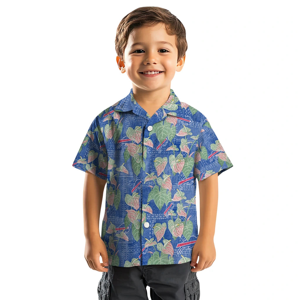 Buffalo Bills Hawaiian Shirt - Anthurium Overlay | Moonbestprint